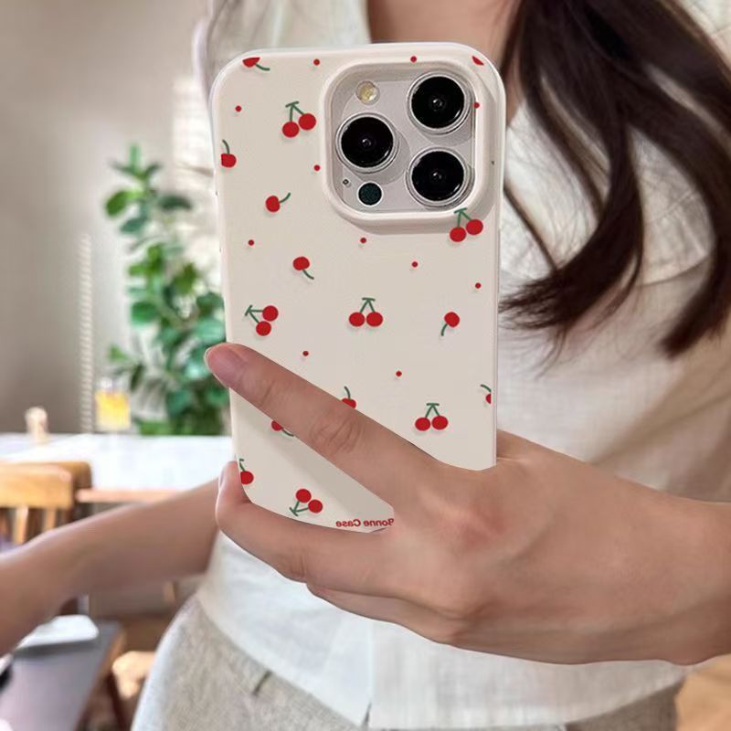 Samsung Galaxy A55 - かわいい漫画のチェリーとライチ柄のスマホケース、Samsung Galaxy S25 Ultra、S24 FE、S23 Plus、S22、A16、A56、A36、A25、A54、A55、A53対応