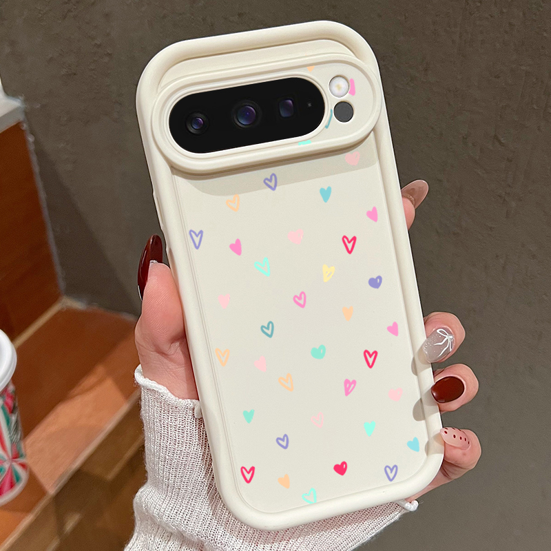 カラフルな小さなハート柄ソフトケース Google Pixe - Google Pixel 8A のレビューと価格