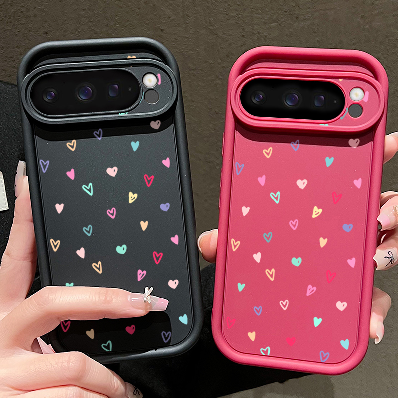カラフルな小さなハート柄ソフトケース Google Pixe - Google Pixel 8A のレビューと価格