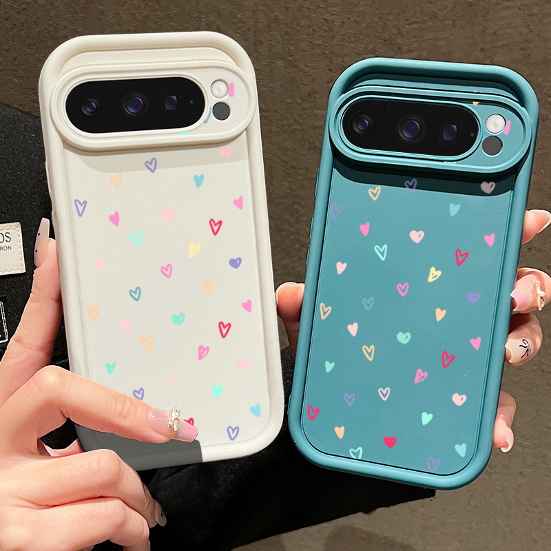 カラフルな小さなハート柄ソフトケース Google Pixe - Google Pixel 8A のレビューと価格